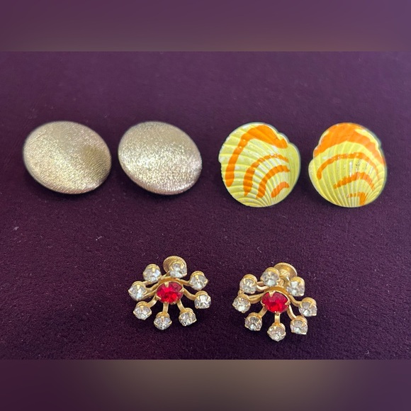 6 Pieces Of Vintage Ear Clips, All Signed - Picture 5 of 8